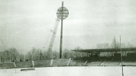 Hradec Králové - installation of floodlighting towers (lollipops) in the All Sports Stadium (1976)