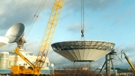 Sedlec-Prčice - installation of the satellite antennas for the satellite communications centre for Comsat, USA (1992)